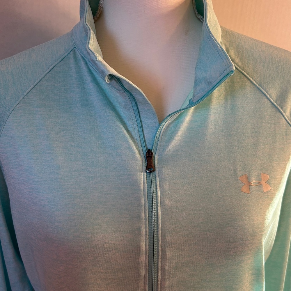 Under Armour Heat Gear Light Blue Quarter-Zip Loose Pullover Shirt. Sz XL - Picture 4 of 13